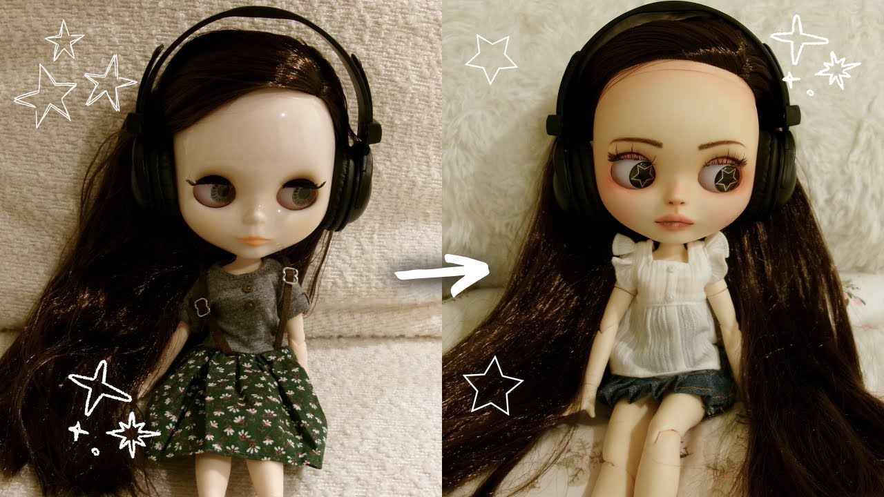 finishing my first custom blythe doll ☆