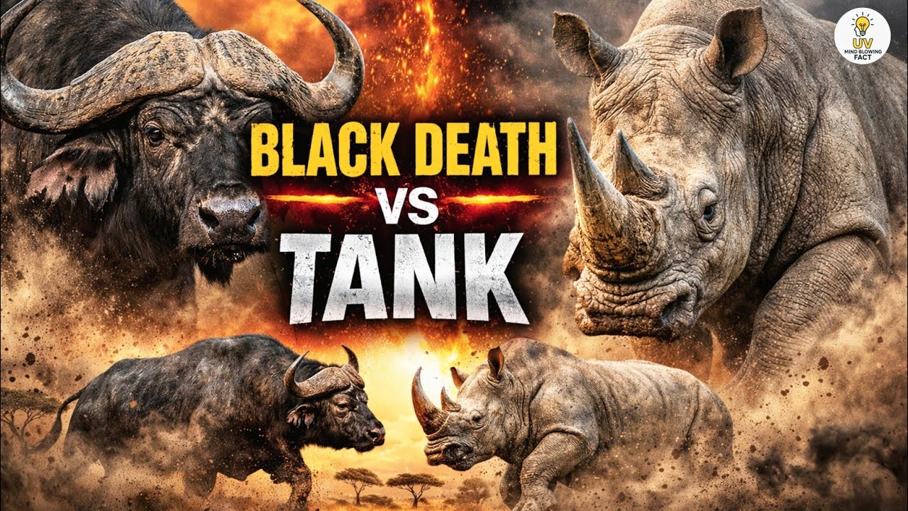 जब Cape Buffalo भिड़ा 2 टन के Rhinoceros से 😱 | कौन जीतेगा || UV MIND BLOWING FACT 