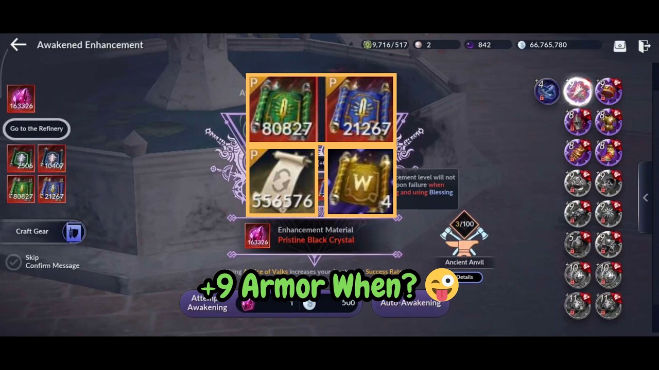 Enhance +10 Main Weapon with Blessing Wook & +9 Armor | RNG Test Part 35 | Black Desert Mobile