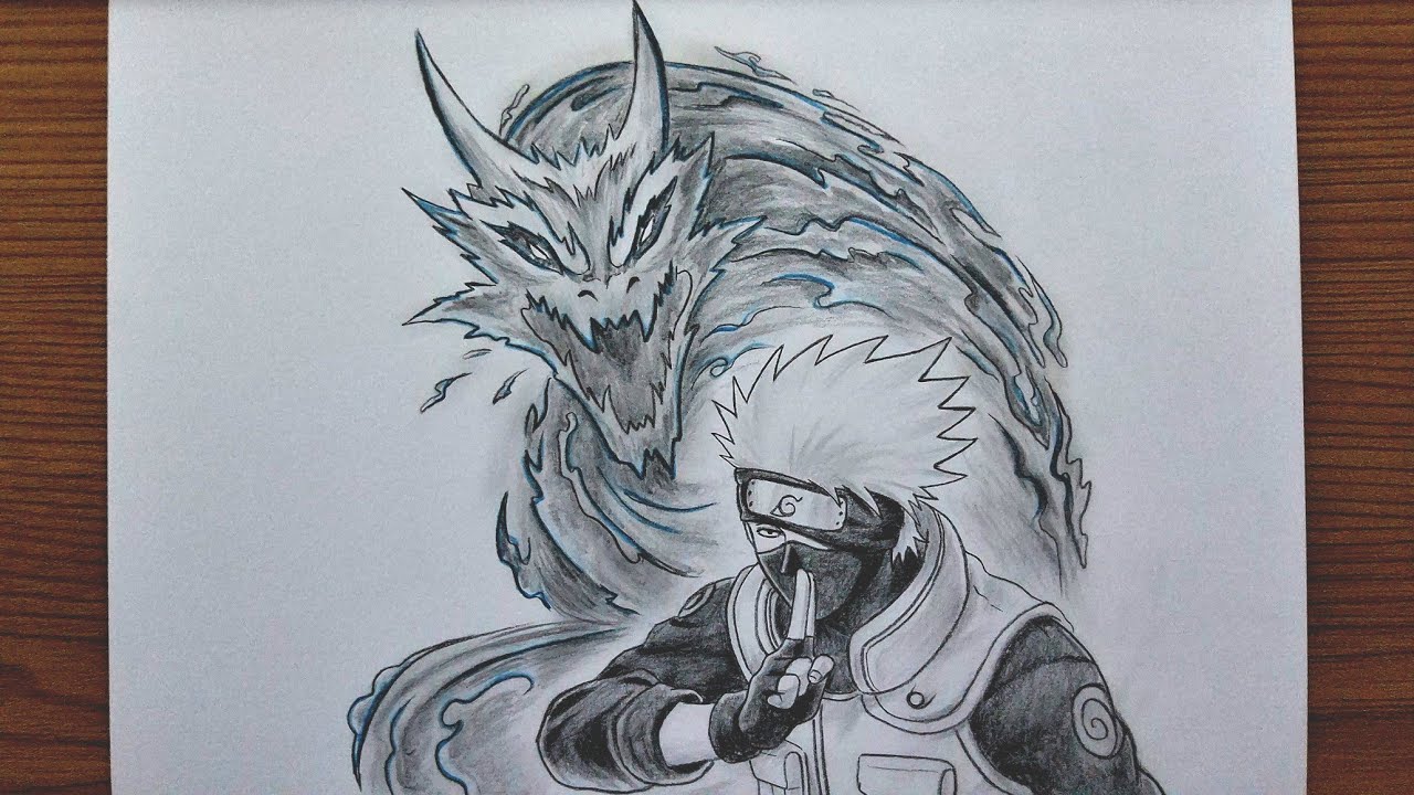How To Draw Kakashi Hatake: Suiryudan No Jutsu || Easy Anime Pencil Tutorial