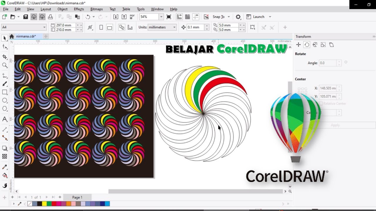 cara membuat nirmana di coreldraw | Belajar CorelDraw