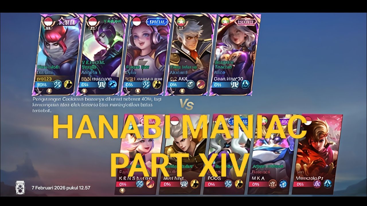 Replay HANABI maniac part XIV #mlbb #mobilelegends #gameplayhanabi 