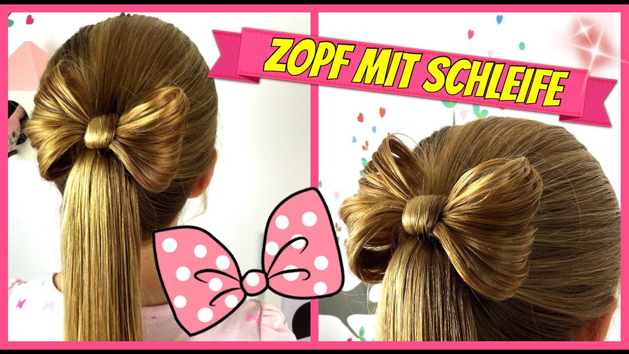 Zopf/Pferdeschwanz mit Schleife&hearts;soo s&uuml;ss&hearts;Haarschleife&hearts; Frisur f&uuml;r M&auml;dchen&hearts; MaVie Noelle
