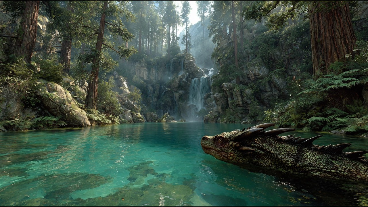 Forest Dragon in the Crystal Pool | Medieval Fantasy Music & Animated Ambience