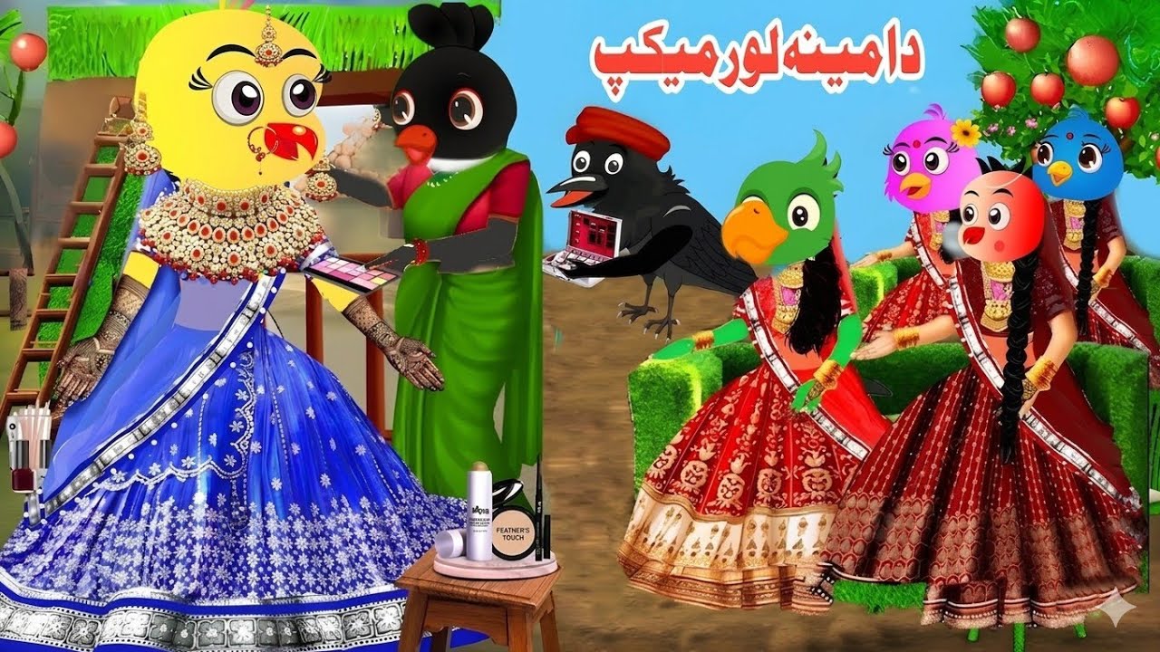 Meena lur mackup | Pashto Kahani | Pashto Cartoon | Moral Birds Pashto Story 2025