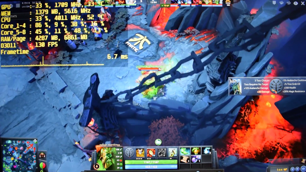 DOTA 2 - i7 920 - GTX 1080 Ti - 1440p Test