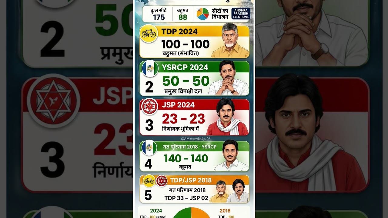🔥 Andhra Pradesh Election Results 2024 | TDP की बड़ी बढ़त | YSRCP और JSP का प्रदर्शन