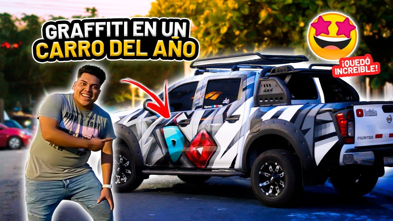 PINTANDO un GRAFFITI en un CARRO DEL AÑO 😱 *no lo podía creer* el Salvador