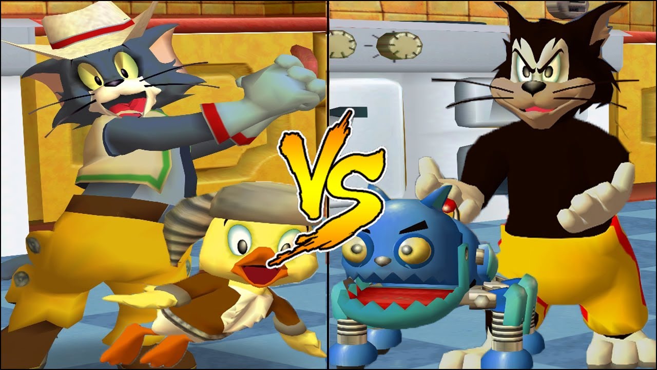 Tom and Jerry in War of the Whiskers Tom And Duckling Vs Butch And Robot Cat (Master Difficulty)