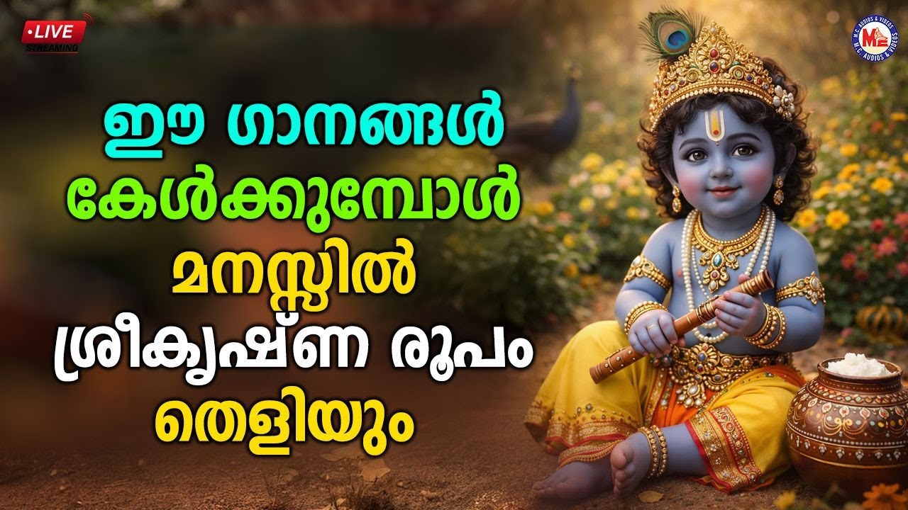 🔴 (LIVE) - ​ഈ ​ഗാനങ്ങൾ കേൾക്കുമ്പോൾ മനസ്സിൽ ശ്രീകൃഷ്ണ രൂപം തെളിയും #sreekrishnasongs #live