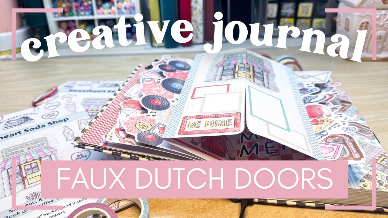 The very FIRST pages in my NEW creative journal [FAUX Dutch Doors in an A5 notebook]