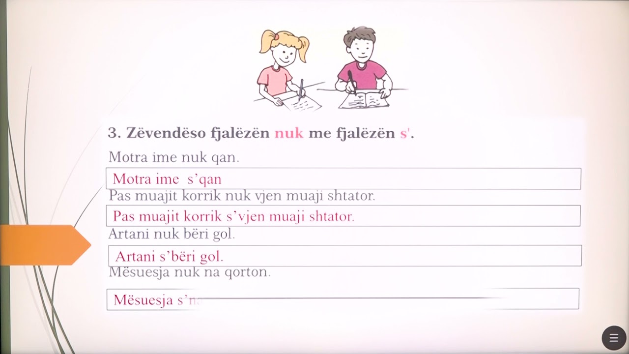 2 01 060 - Java e dymbëdhjetë - Gjuhë shqipe - Fjaleza nuk dhe s'