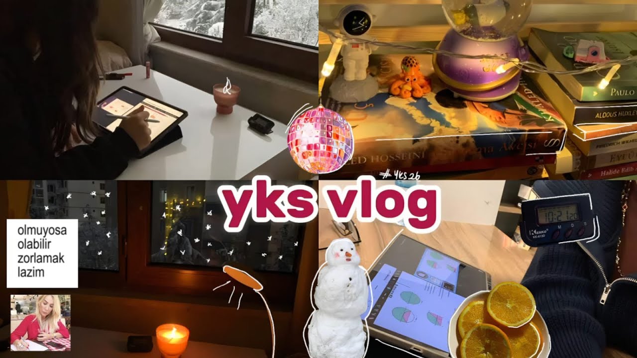 YKS VLOG | Karlı bir günde +10 saat ders çalışmak☃️❄️ 2025'e veda.. #yks26