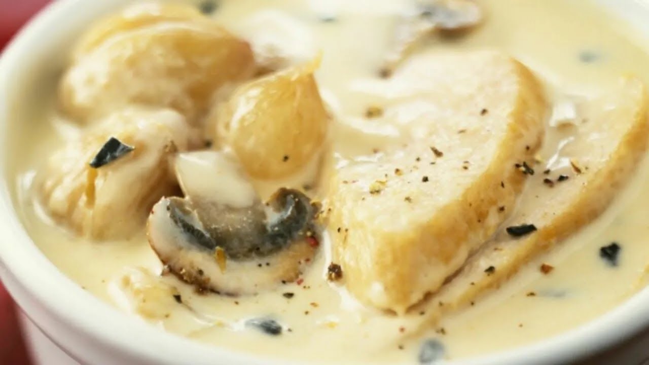 Emincé de dinde à la crème, Boursin et champignons | Recette gourmande