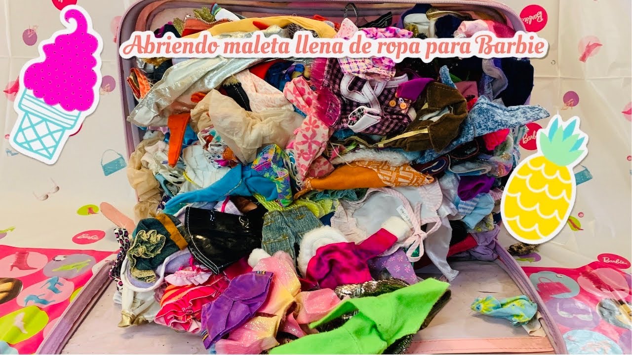 Abriendo maleta llena de ropa para Barbie 💖