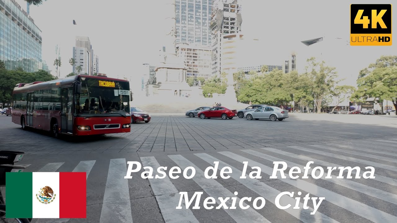 Spend an Evening on Paseo de la Reforma Avenue, Mexico City | 4K Walkthrough