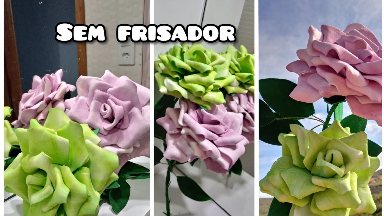 como fazer rosas em eva sem frisador, #rosasemfrisador.