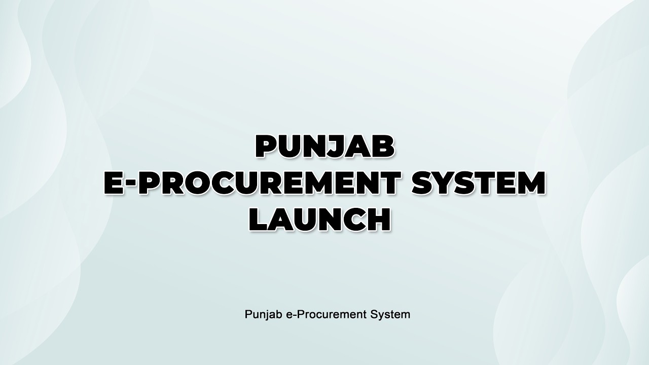 Punjab e-Procurement System Launch