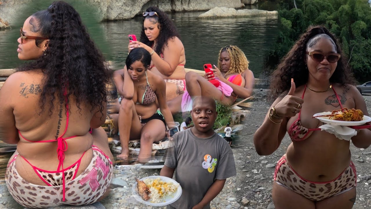 RIVER PAR WITH @DrizzyBurke walking tv LONGEST RIVER IN JAMAICA CURRY LOBSTER ROAST BREADFRUIT 