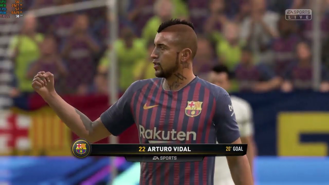 Core I5 9400f, VGA 1060 3G, Ram 8G Testing FIFA 19 Setting High 1080p  Bacelona Vs AC Milan