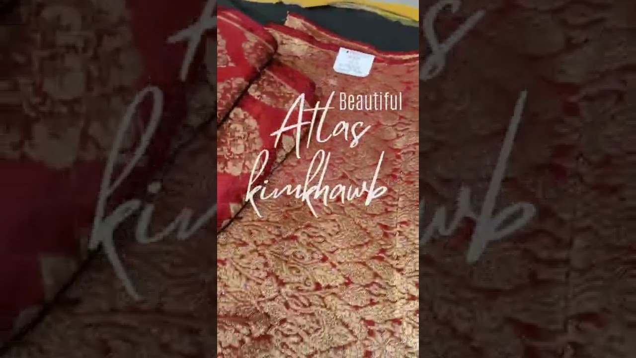 Banarsi Jamawar Atlas Kimkhawb Fabric.