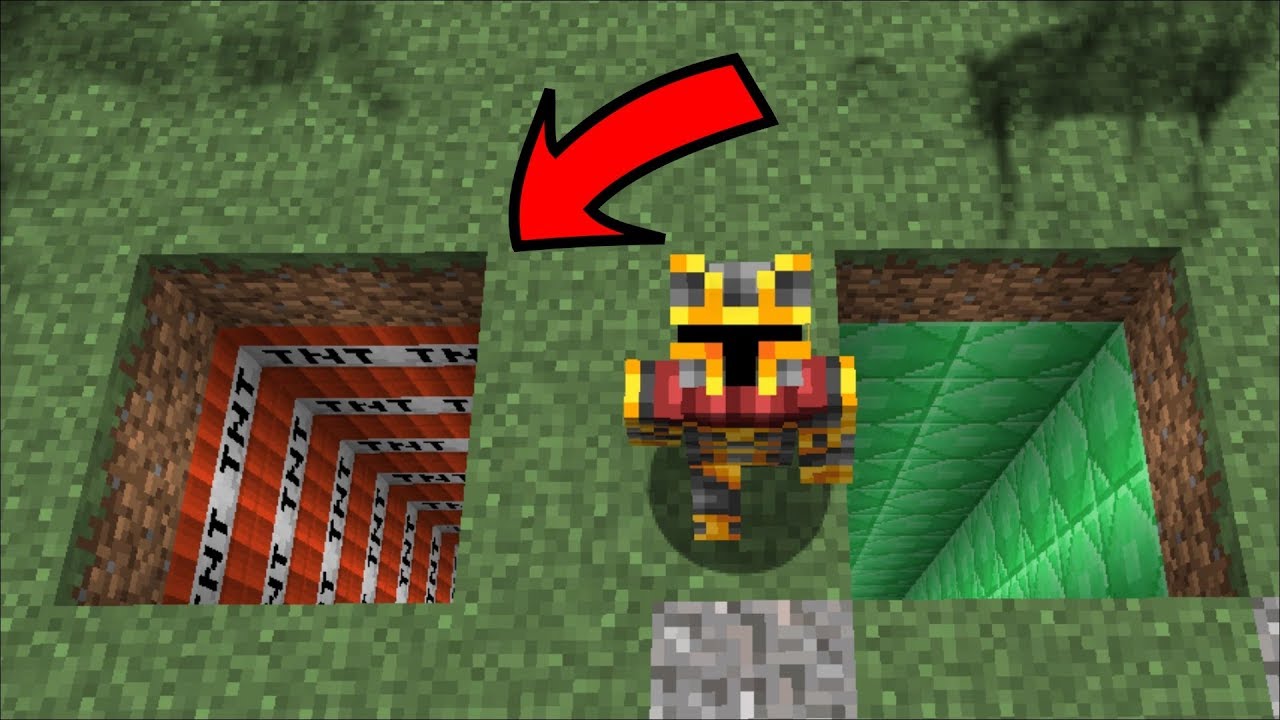 DON'T FALL INSIDE THE WRONG HOLE / EMERALD AND TNT WORLD HOLE !! Minecraft Mods