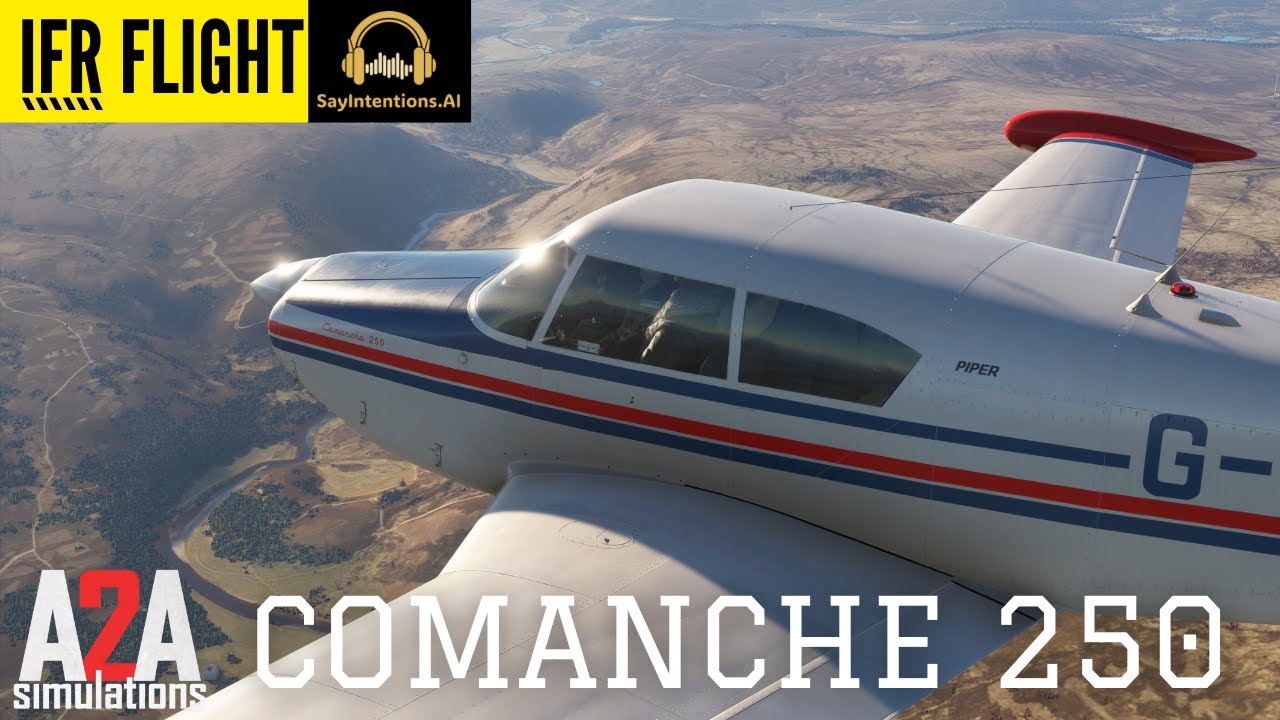 Microsoft Flight Simulator - IFR Training Flight A2A Simulations Comanche with AI ATC EGPF - EGPE 4K