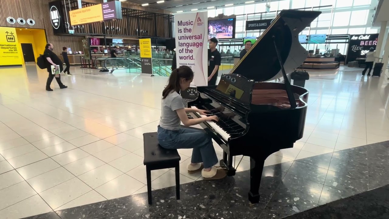 Public piano  Adelaide airport 