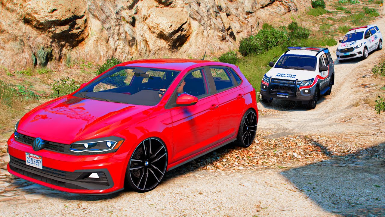 GTA V: MODS - DEI ESSA FUGA EPICA NA MAIOR MONTANHA DE POLO REBAIXADO