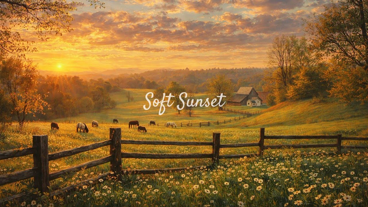Relaxing Piano for Study & Sleep — Soft Sunset Fields