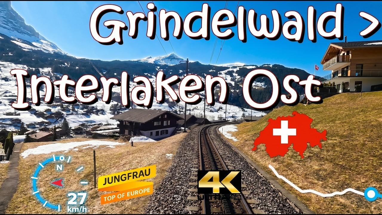 CAB RIDE 4K 🇨🇭 Grindelwald - Interlaken Ost R61 / Jungfrau / Berner-Oberland-Bahn BOB / Switzerland