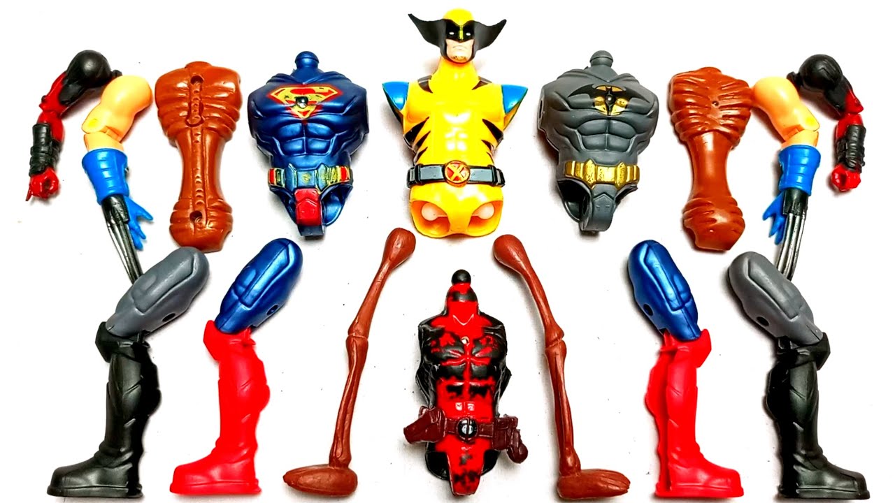 MARVEL'S SUPERHERO TOYS WOLVERINE DEADPOOL SUPERMAN BATMAN AND SIREN HEAD AVENGERS ASSEMBLE TOYS 