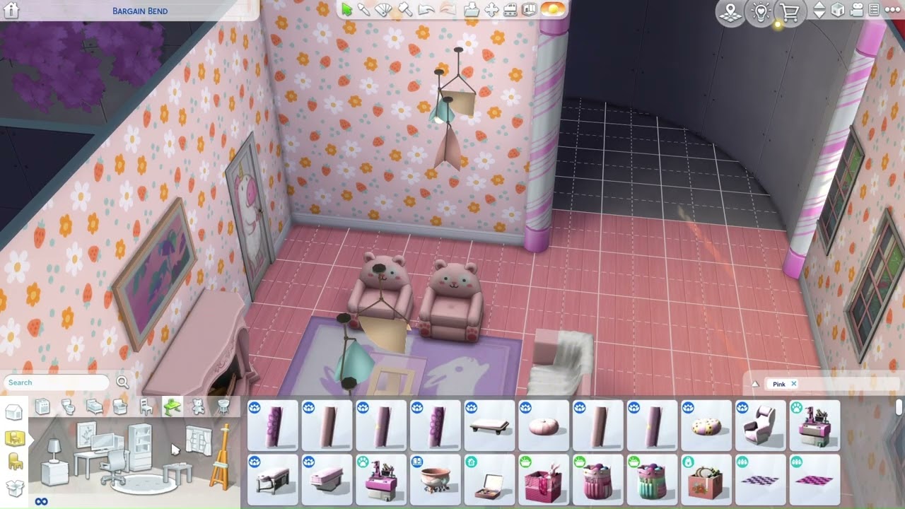 The Sims 4 but the house is a random shape and every room is a different aesthetic