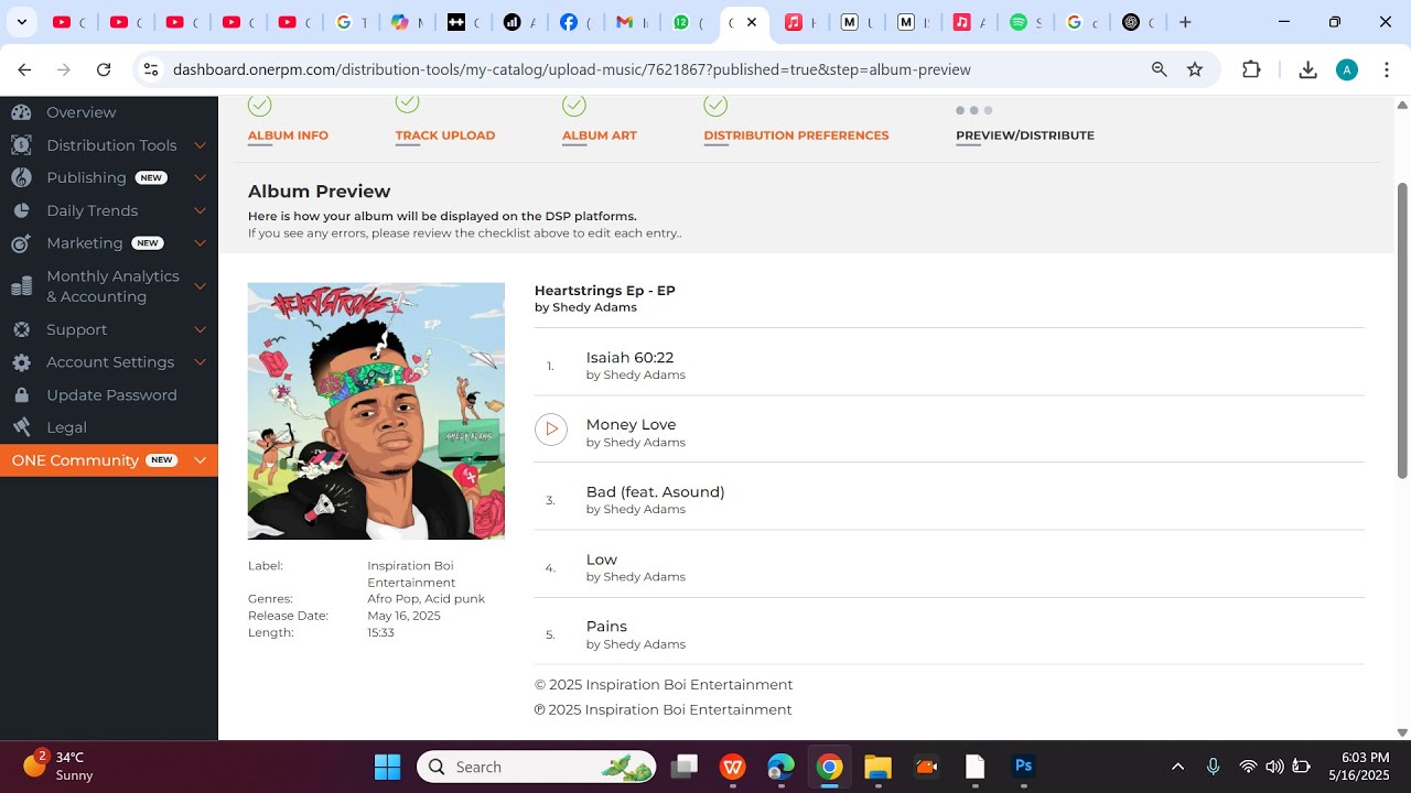 How to Upload an Album or EP or Many Songs to OneRPM Music Distribution ; Step by step Guide