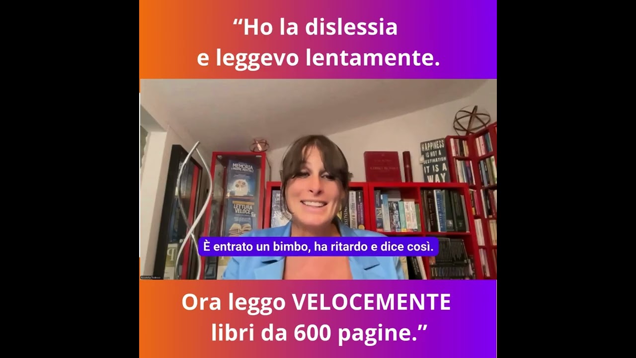 "Ho la dislessia e leggevo lentamente. Ora leggo velocemente libri da 600 pagine."