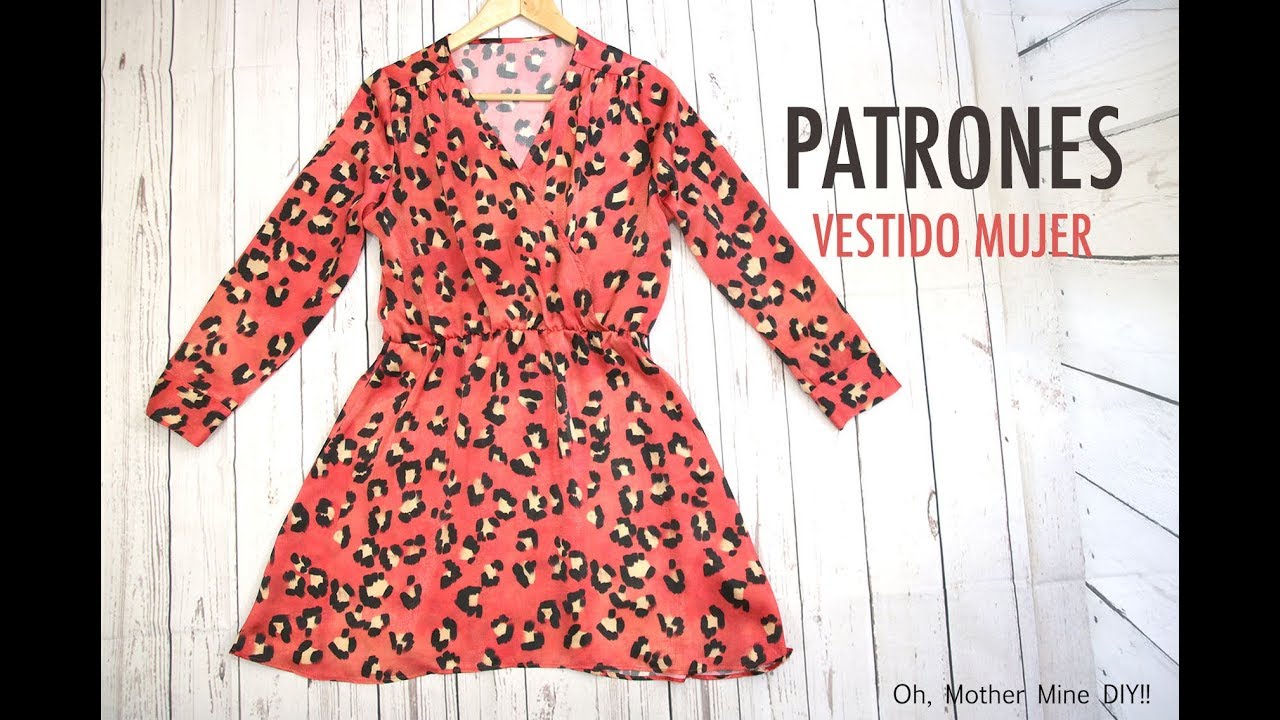 Patrones vestido corto cruzado de mujer (gratis en varias tallas)