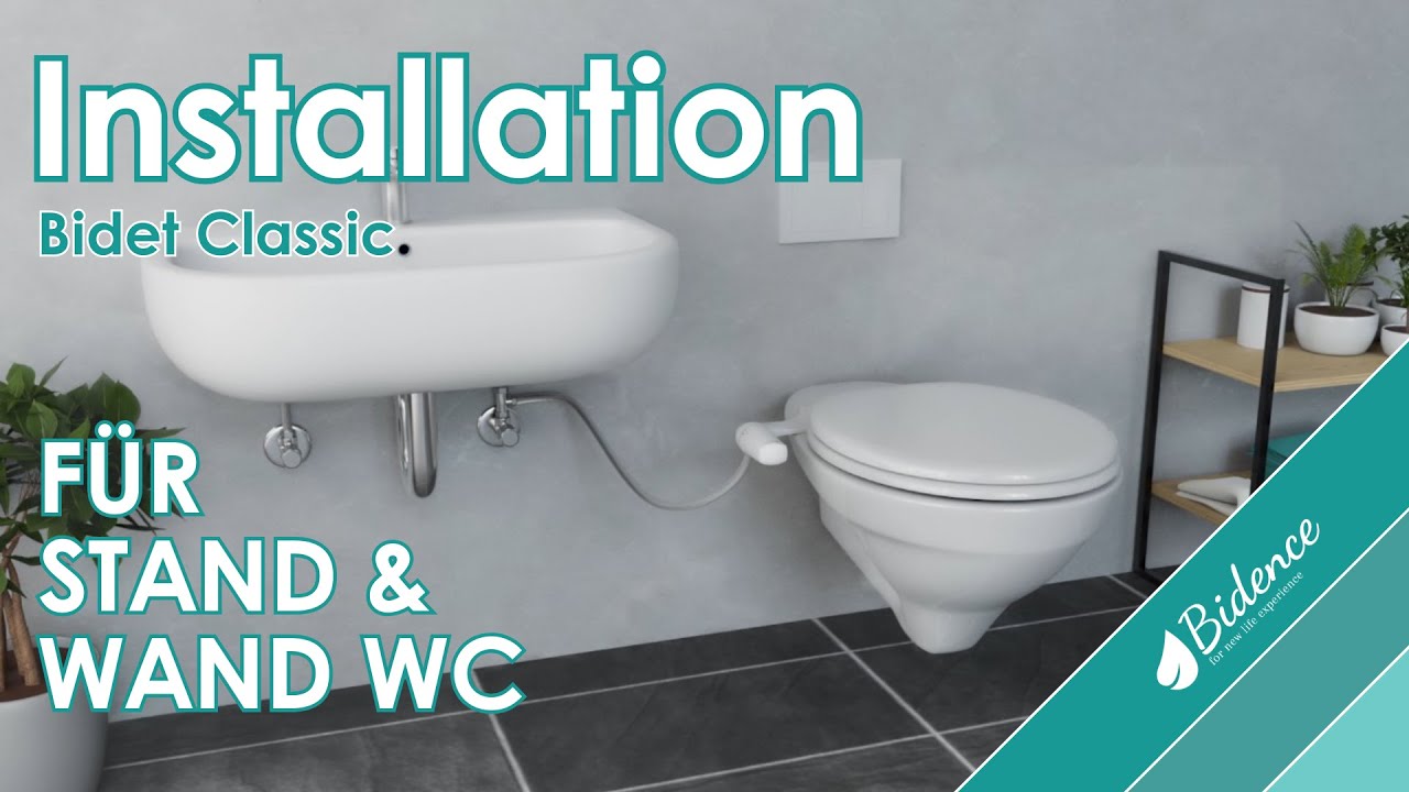 BIDENCE Bidet Classic | Installation für Stand & Wand WC