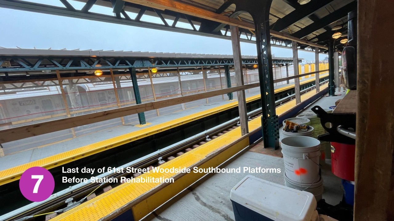 Last Day of 61st Street Woodside Southbound Platform Before Station Renewal, Flushing Line