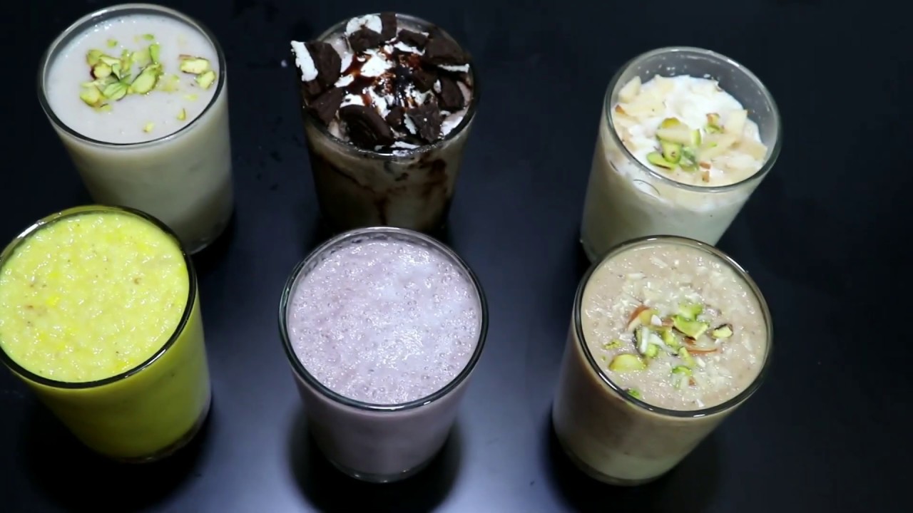 6ಸುಲಭವಾದ ಮಿಲ್ಕ್ ಶೇಕ್ ಗಳು | 6 Refreshing milkshakes | summer Drinks | anu swayam kalike