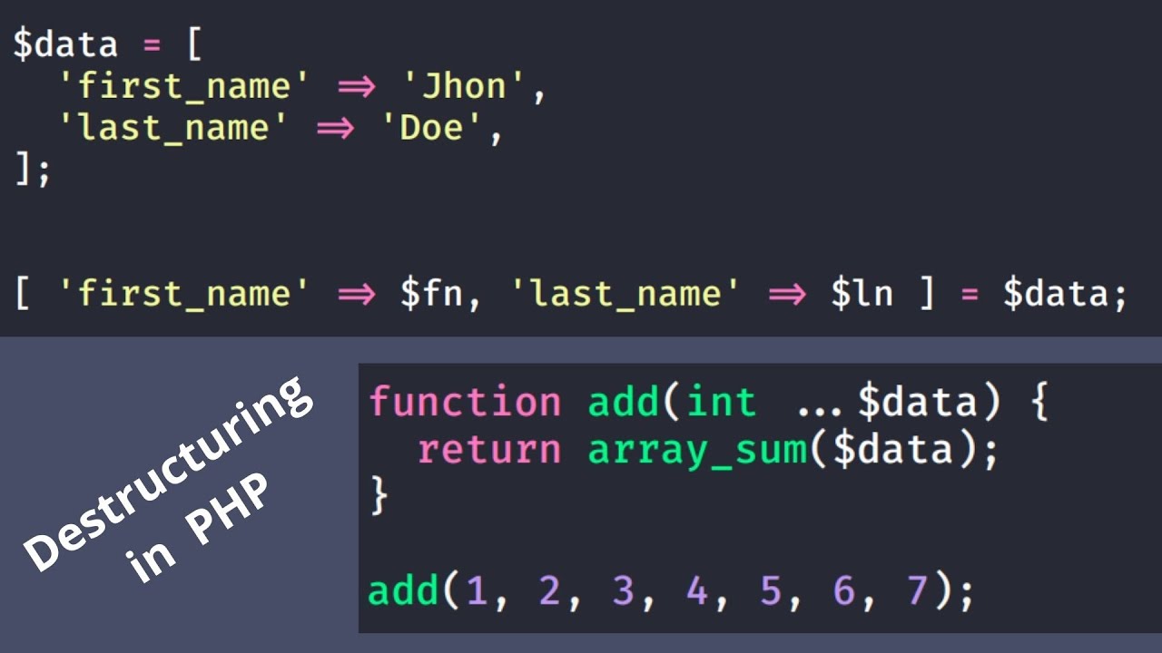 PHP Tip - Destructuring in PHP