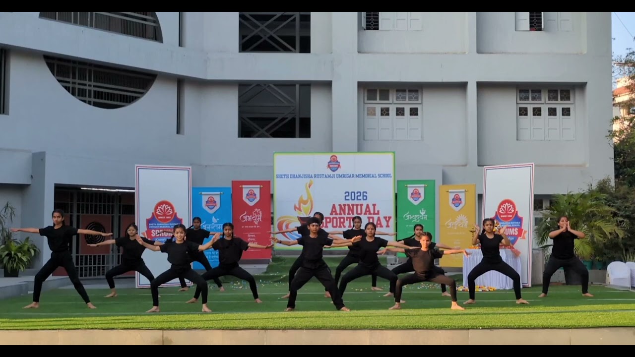 Yoga🧘dance and piramid Umrigar school 🏫 Annual sports day 
