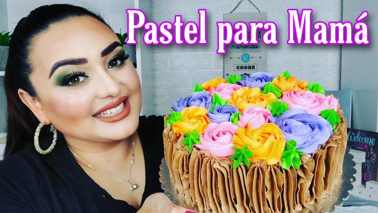 Regalo para Mamá 🤱 Canasta de Flores 🌺 Pastel de Vainilla 🎂