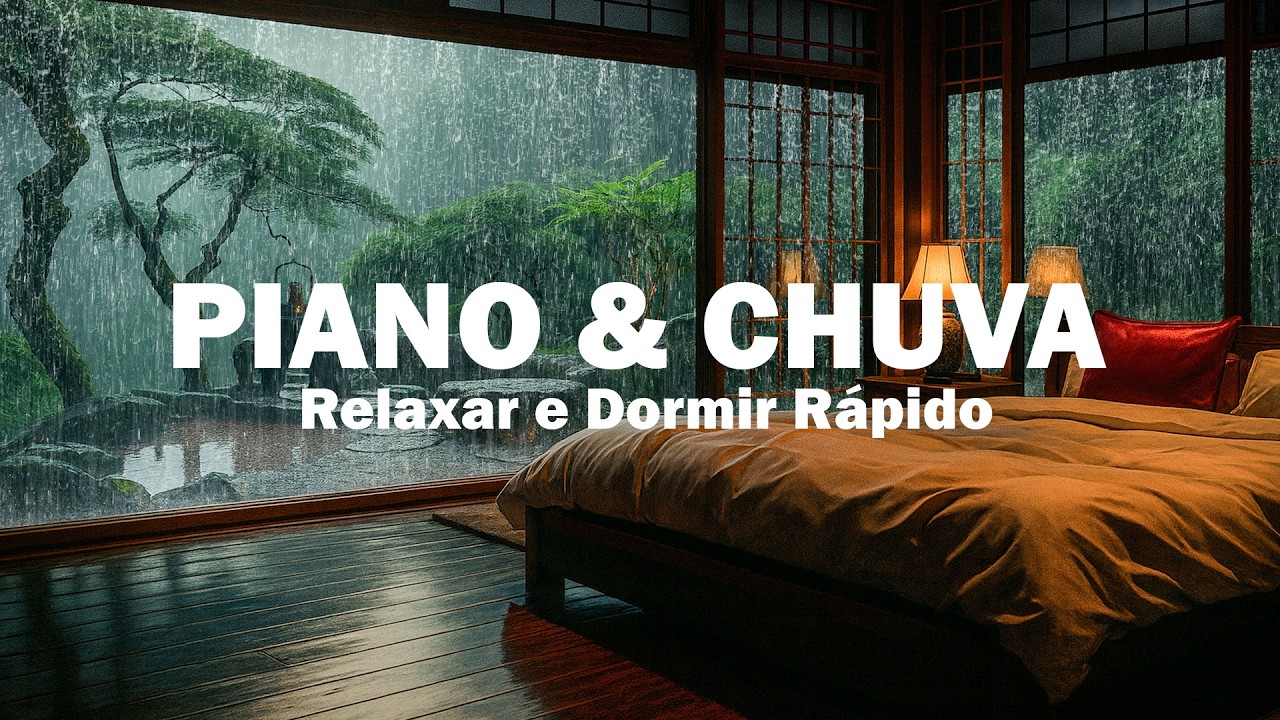 Música Relaxante para Dormir – Piano & Chuva para Adormeça Mesmo com a Mente Cansada e Sobrecarregad