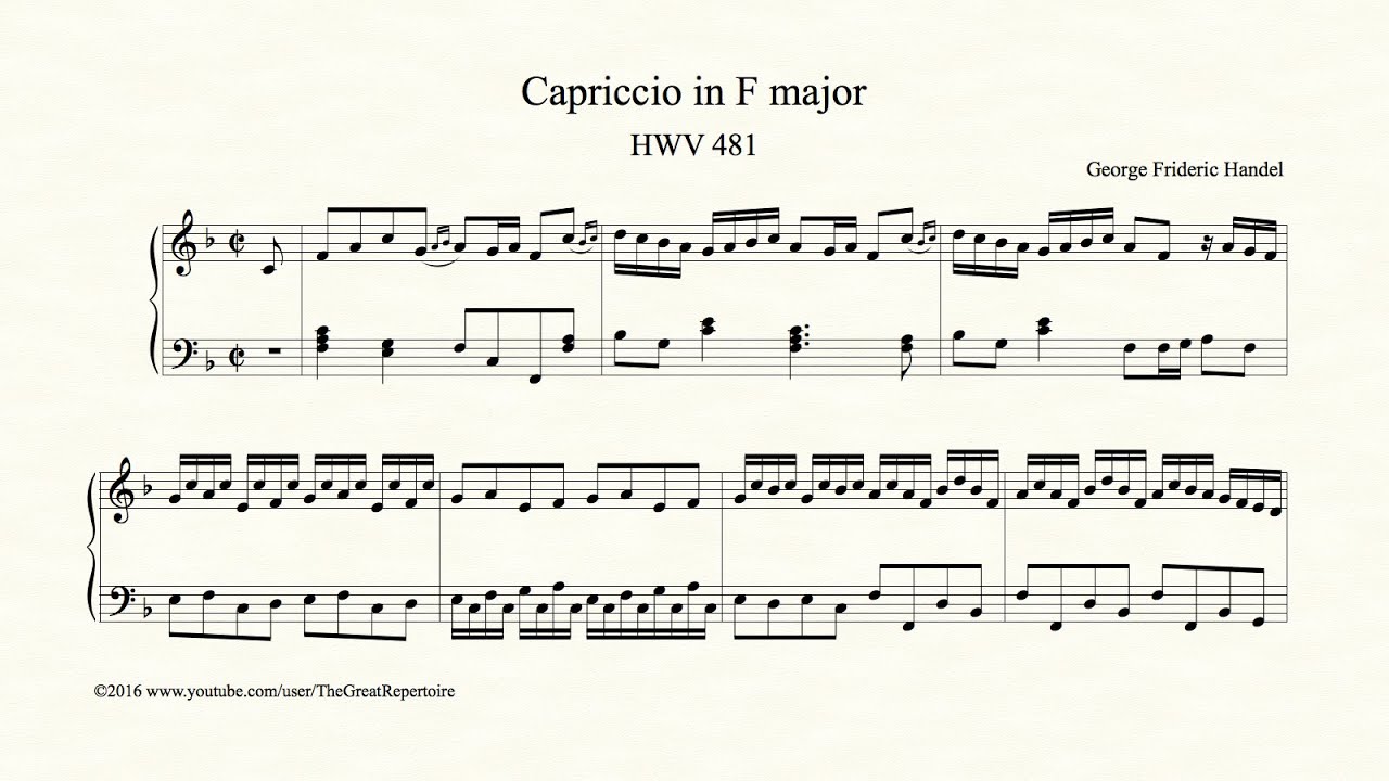 Handel, Capriccio in F major, HWV 481
