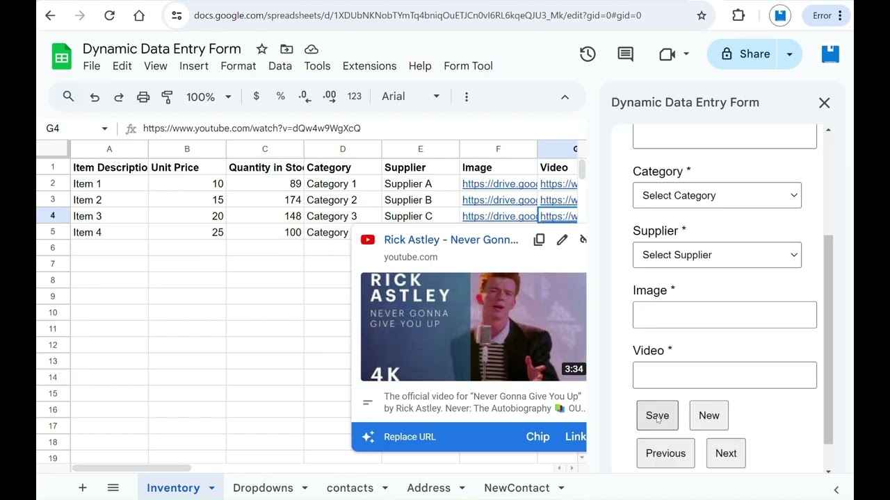 Dynamic Data Entry Form