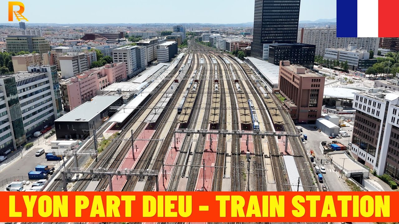 4K Lyon Part-Dieu - Aerial Views of France’s Modern Railway Crossroads | Drone Footage