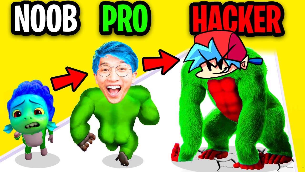 NOOB vs PRO vs HACKER In MONSTER EVOLUTION!? (ALL LEVELS & ALL MONSTERS!)