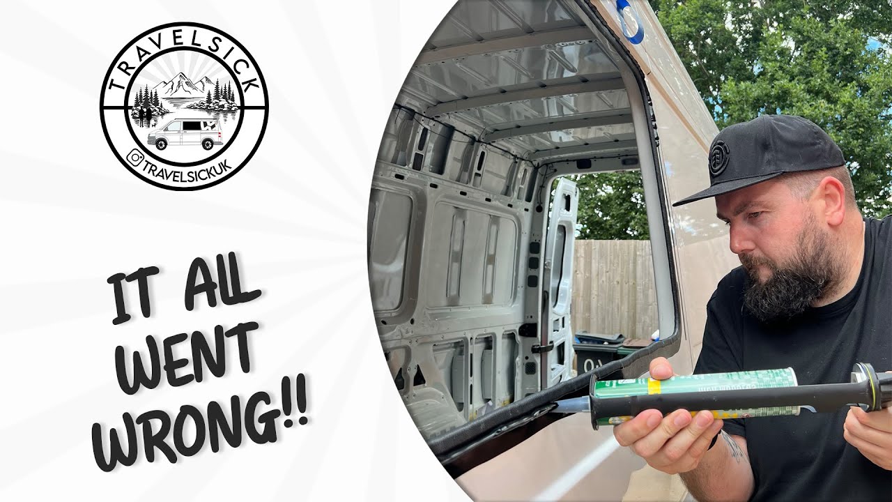 Disaster Strikes! Fitting Side Bonded Windows in Our VW Crafter Van Conversion 🚐😱