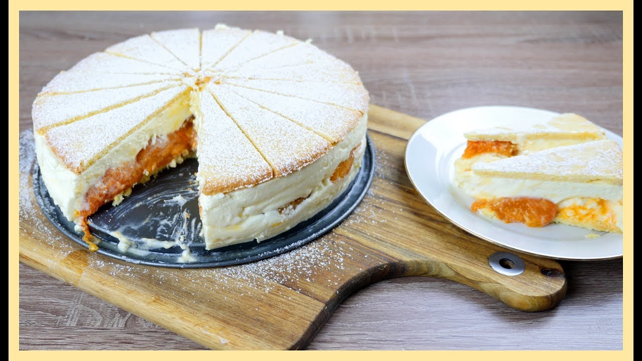 German Cream-Cheesecake (Käsesahnetorte) German recipe #27 德國杏子乳酪蛋糕