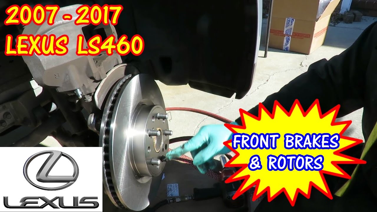 Замена передних тормозных колодок и роторов Lexus LS460 2007-2017